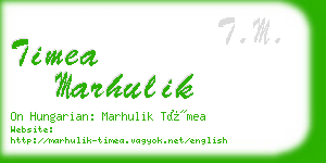 timea marhulik business card